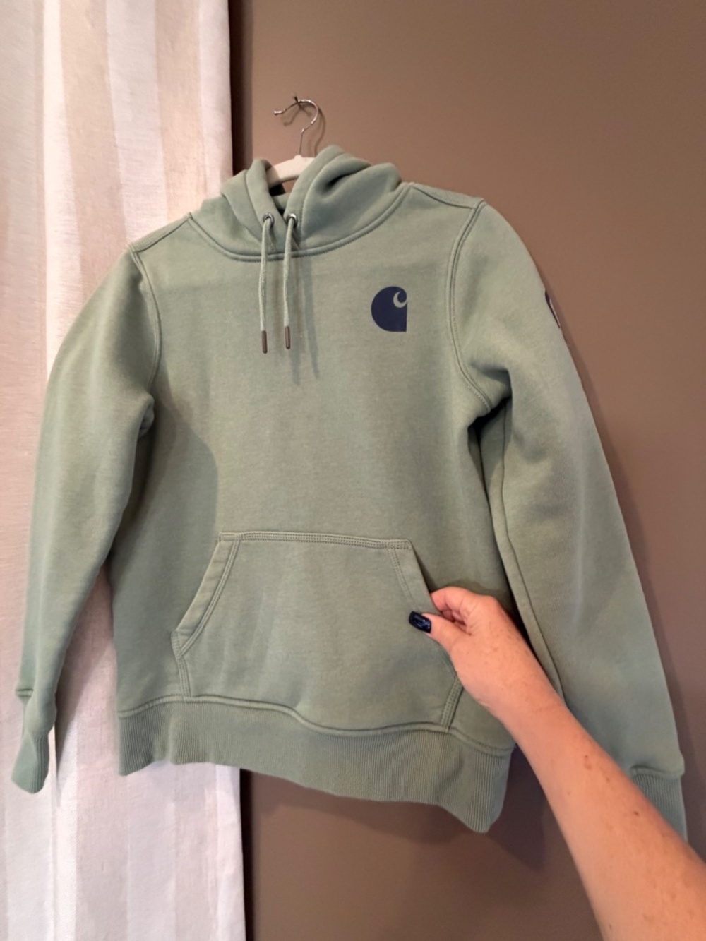 Carhartt Sage Hoodie Sweatshirt with Sellout Sleeve, Size XS - Picture 2 of 14